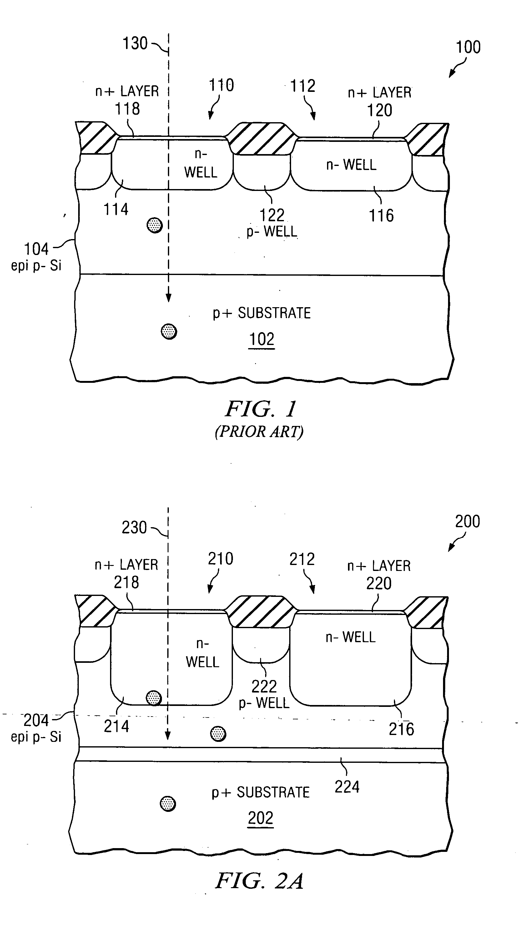 Reduced crosstalk CMOS image sensors