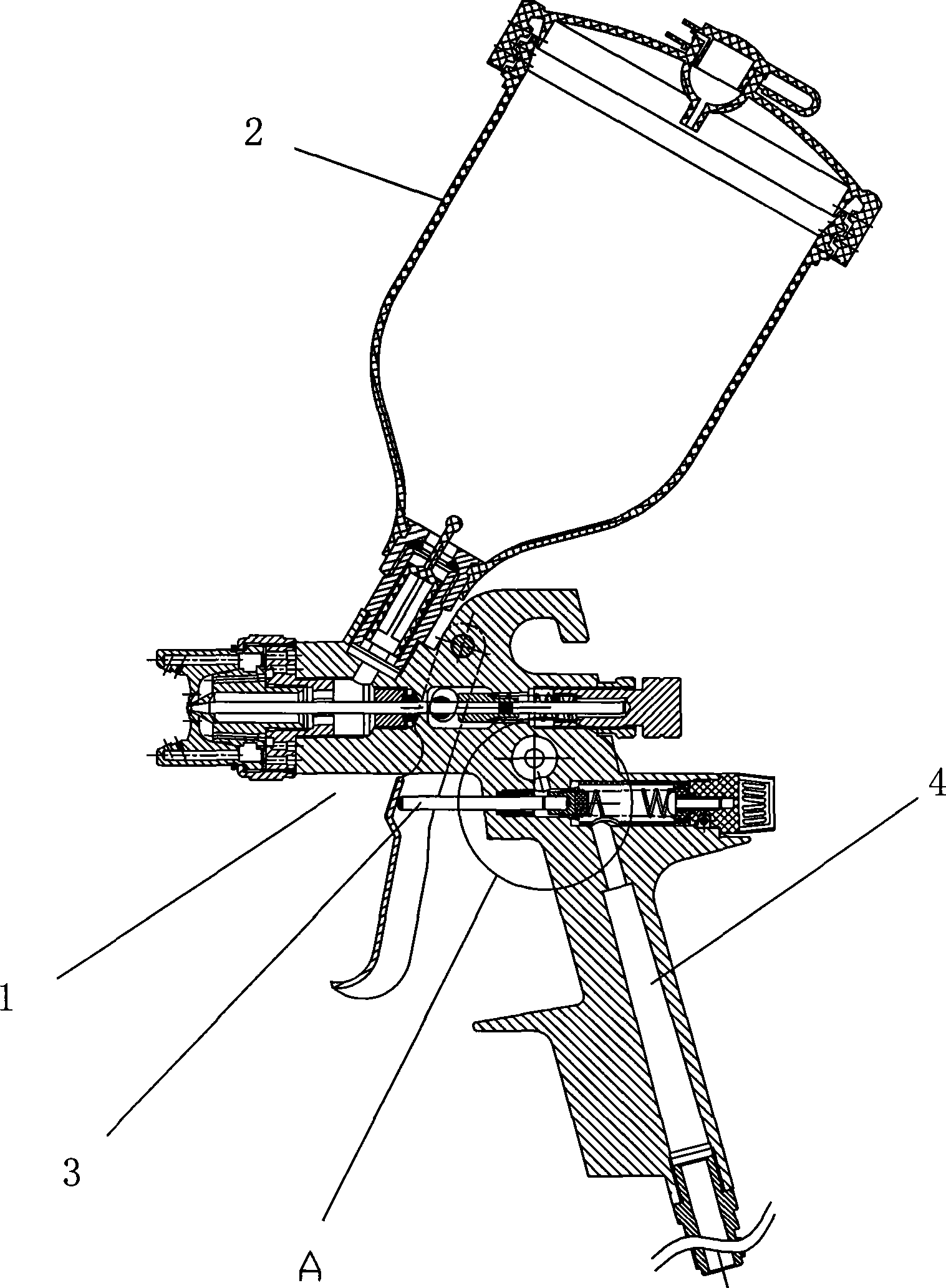 Air-intake control device of paint spray gun