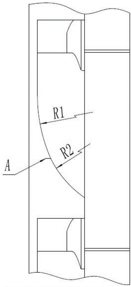 Radial guide blade structure with streamline structure