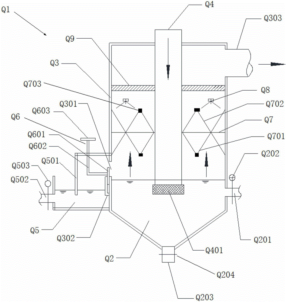 Water bath deduster, dedusting method and quicklime slaking and dedusting device