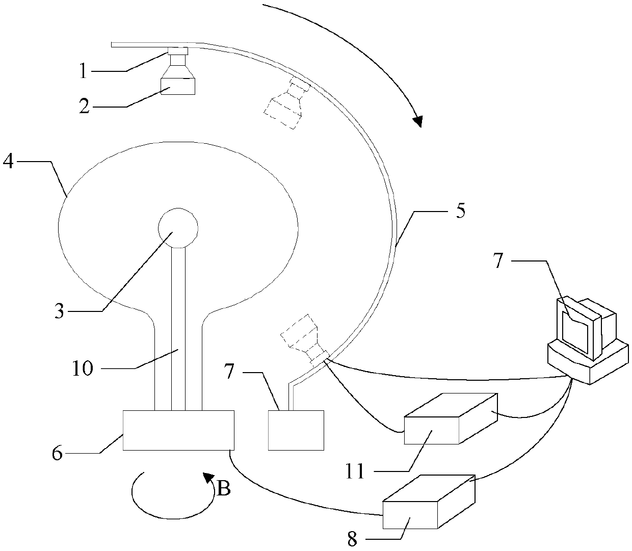 Surface quality detection device and method for ellipsoidal glass shell