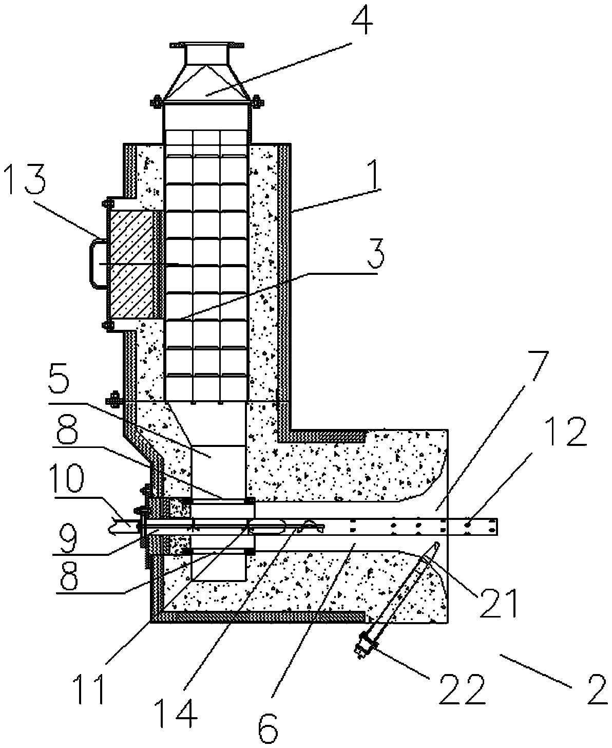 Low nitrogen oxide heat accumulating type flat burner