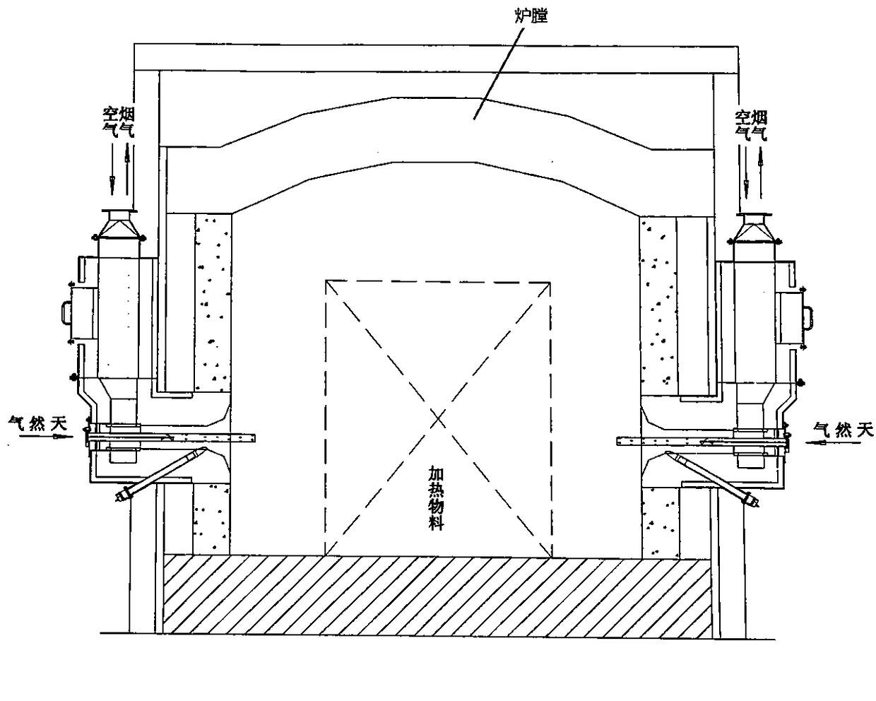 Low nitrogen oxide heat accumulating type flat burner