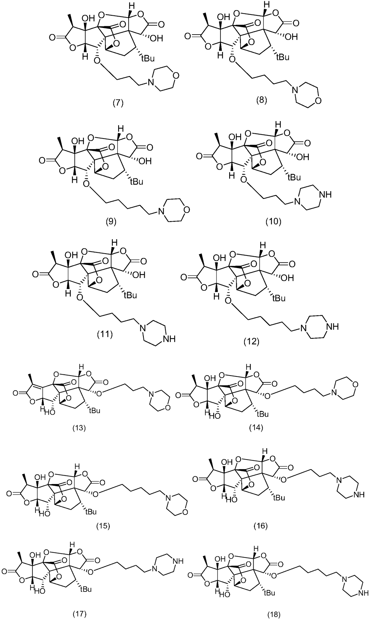 Ginkgolide derivative and application thereof