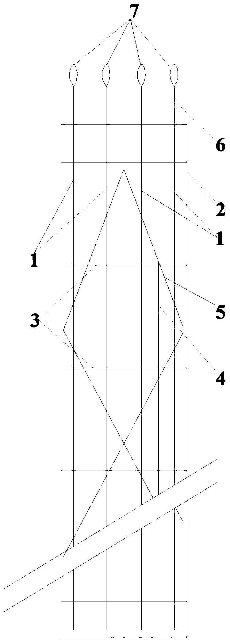 Steel reinforced cage applicable to air shaft underground continuous wall and using method thereof