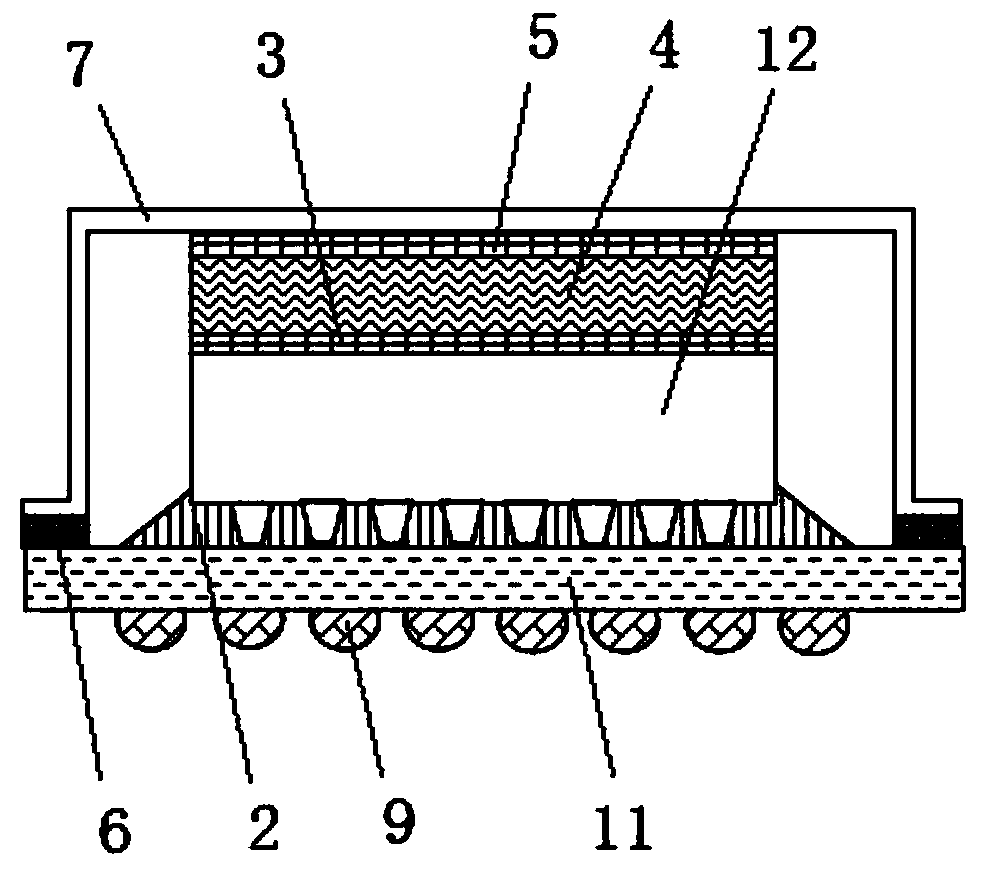 Sealing cover high-thermal-conductivity packaging structure for sorted flip chips and packaging process thereof