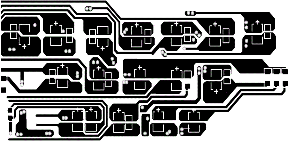 PCB of LED indicator board for automobile instrument and design method of PCB