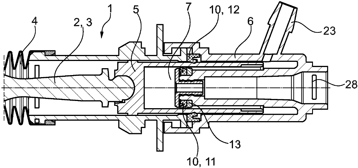 Clutch master unit with high-pressure chamber in the piston, (DUAL) clutch with clutch master unit, and drivetrain