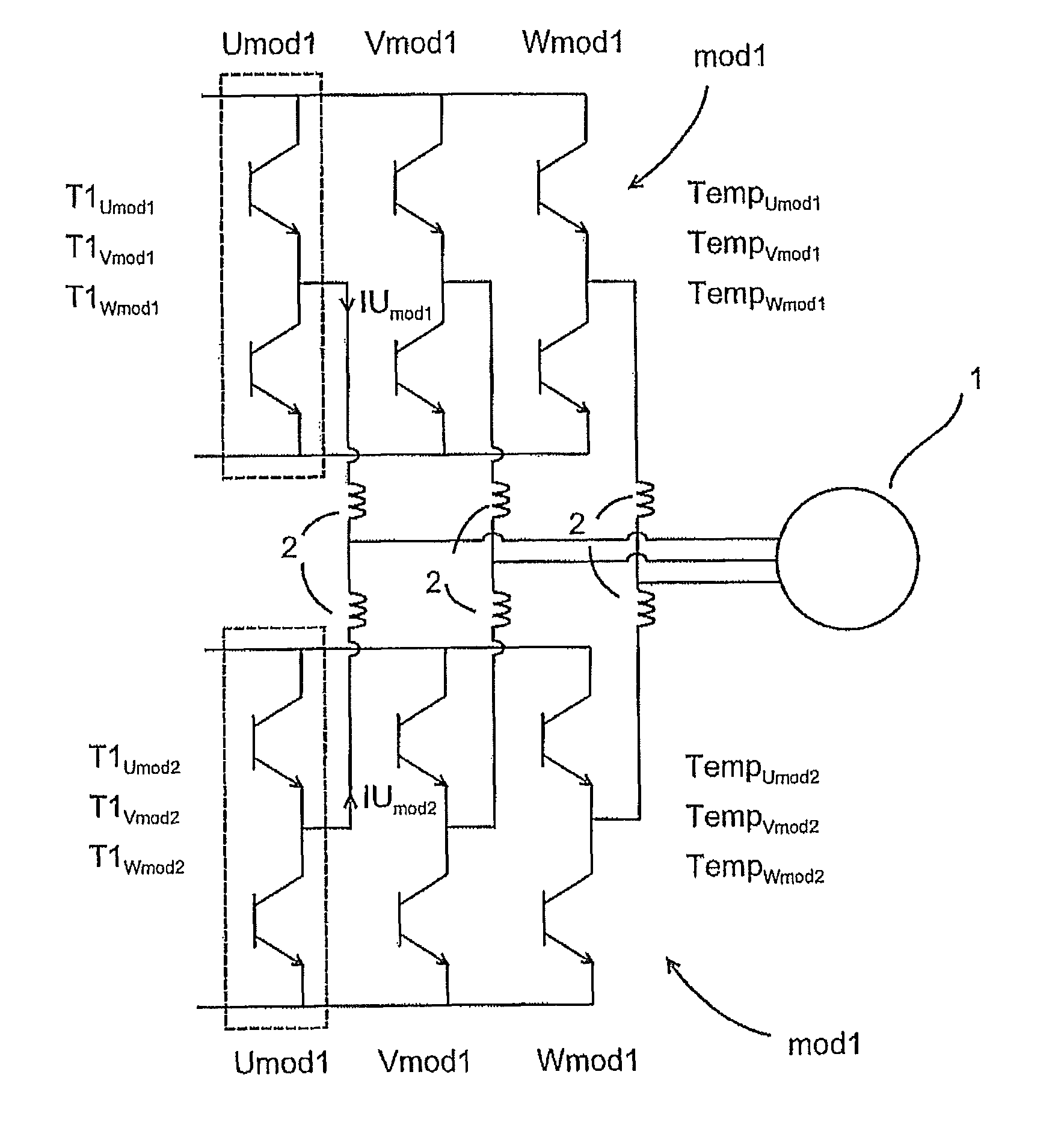 Load balancing of parallel connected inverter modules