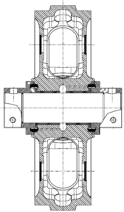 Idle wheel for excavator for large scale mine