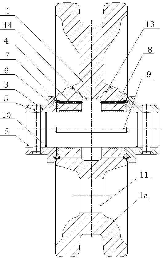 Idle wheel for excavator for large scale mine