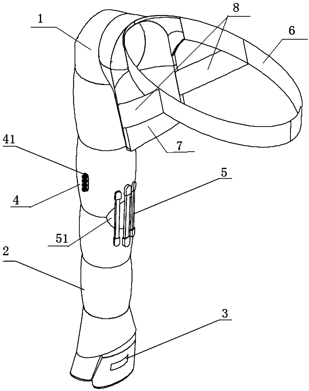 Wearable-type airbag device used for rehabilitation training and protection of upper limbs