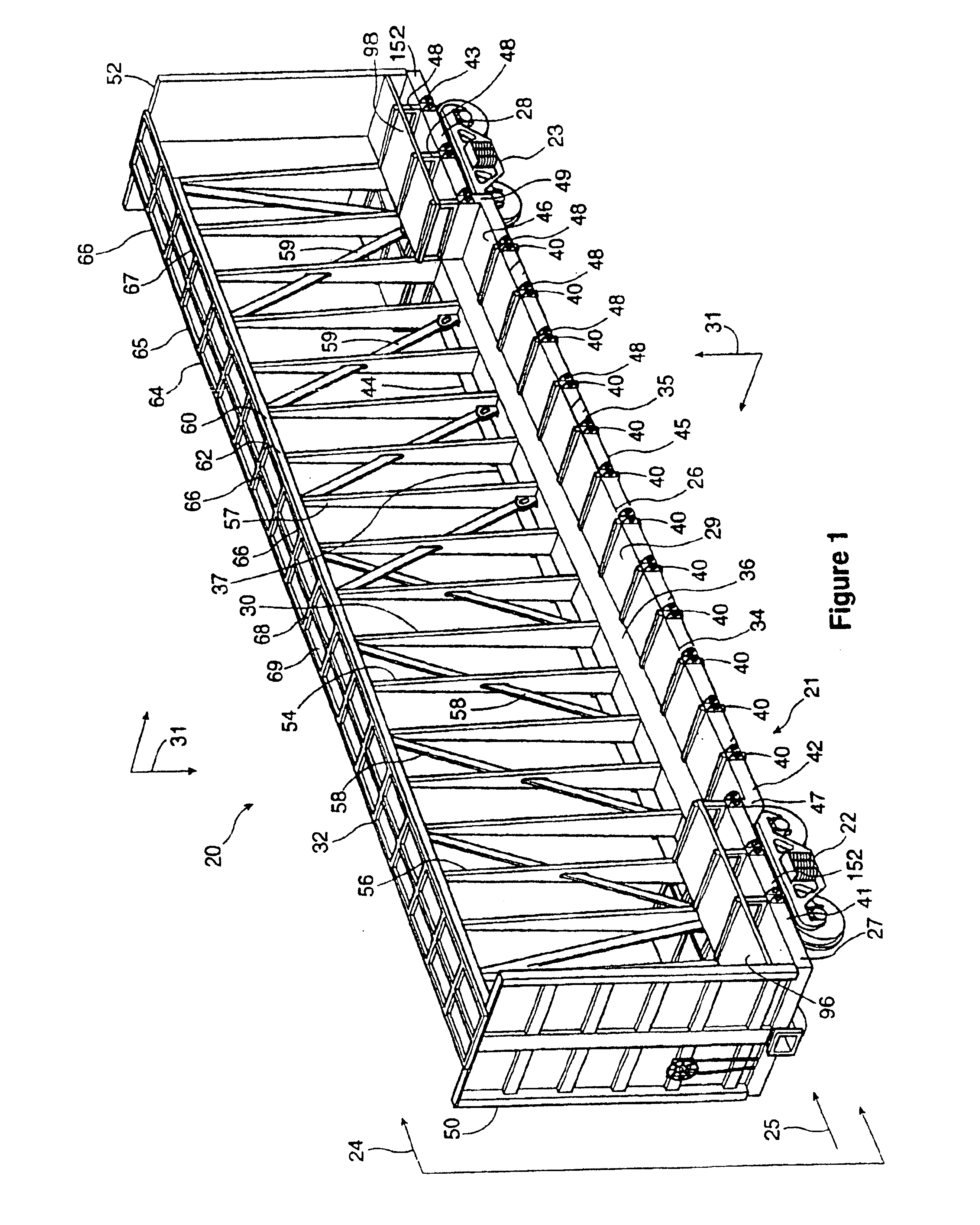 Dropped deck center beam rail road car