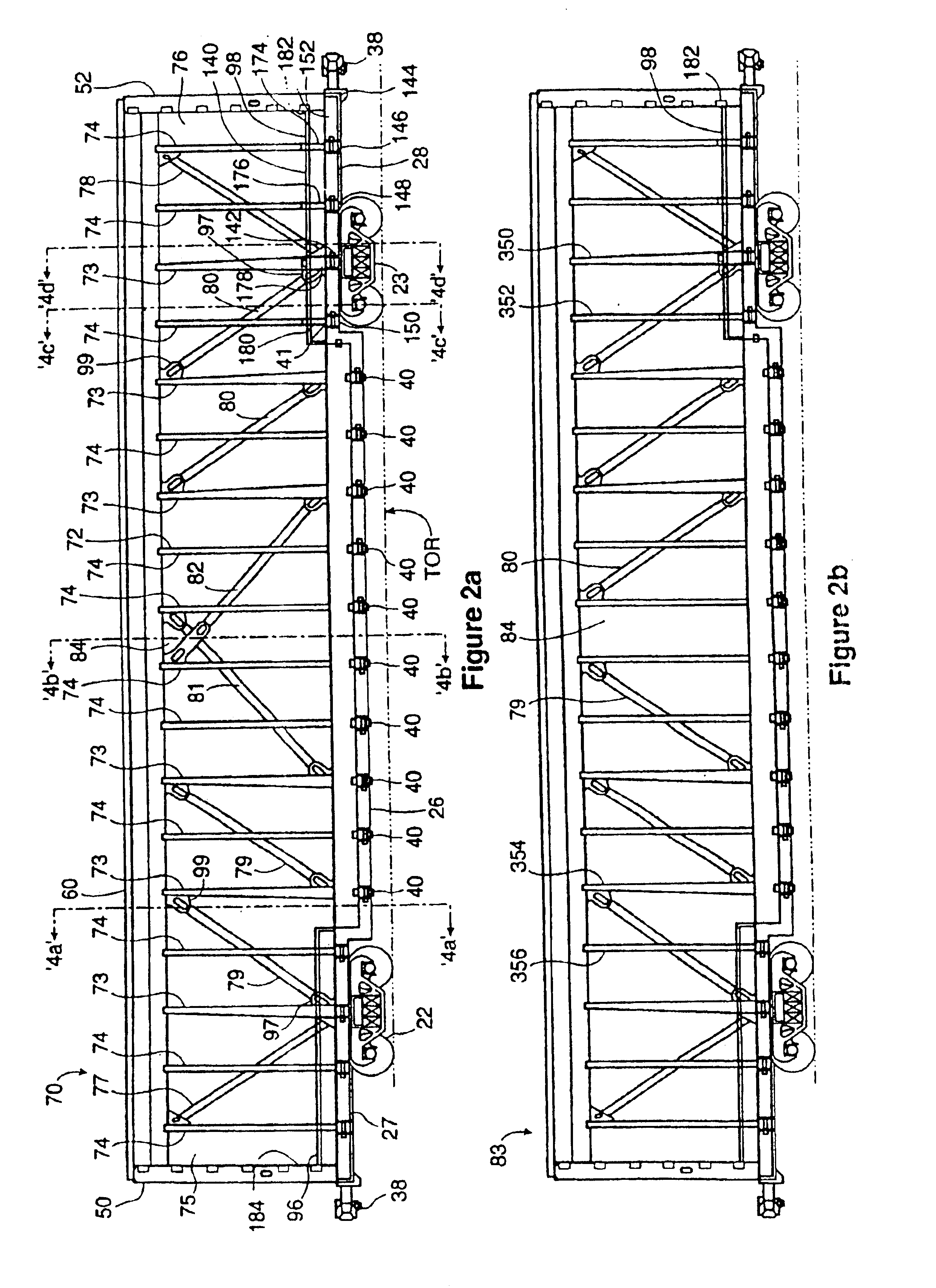 Dropped deck center beam rail road car