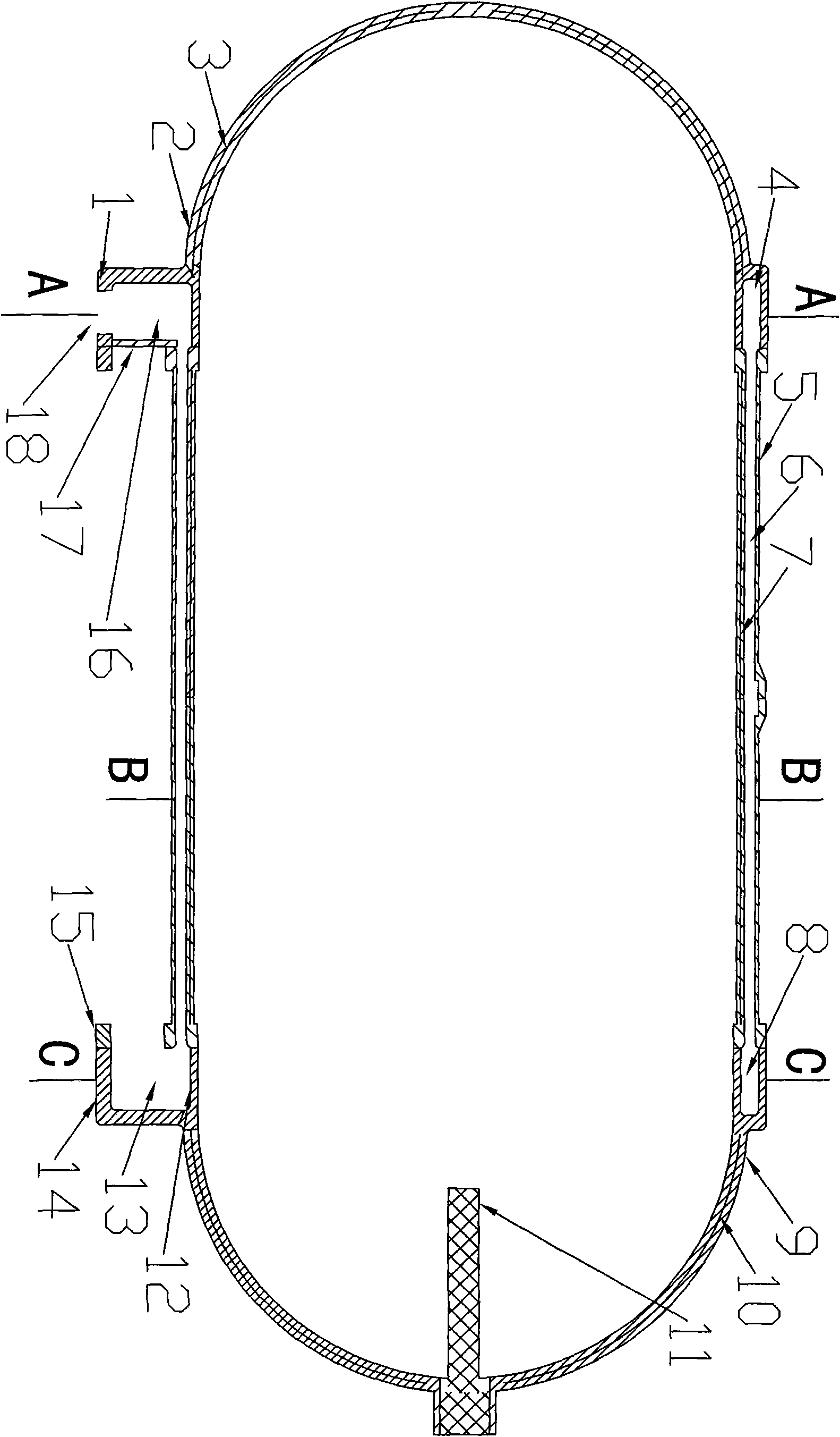 Full-plastic plate pressure-bearing double-loop water tank liner