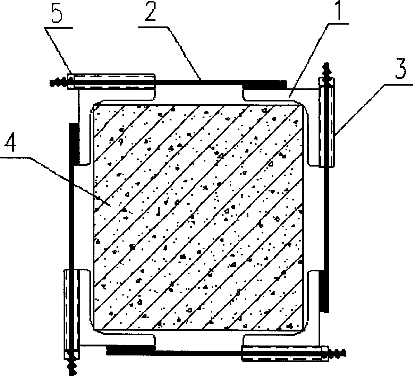 Method and structure for reinforcing concrete post using angle steel