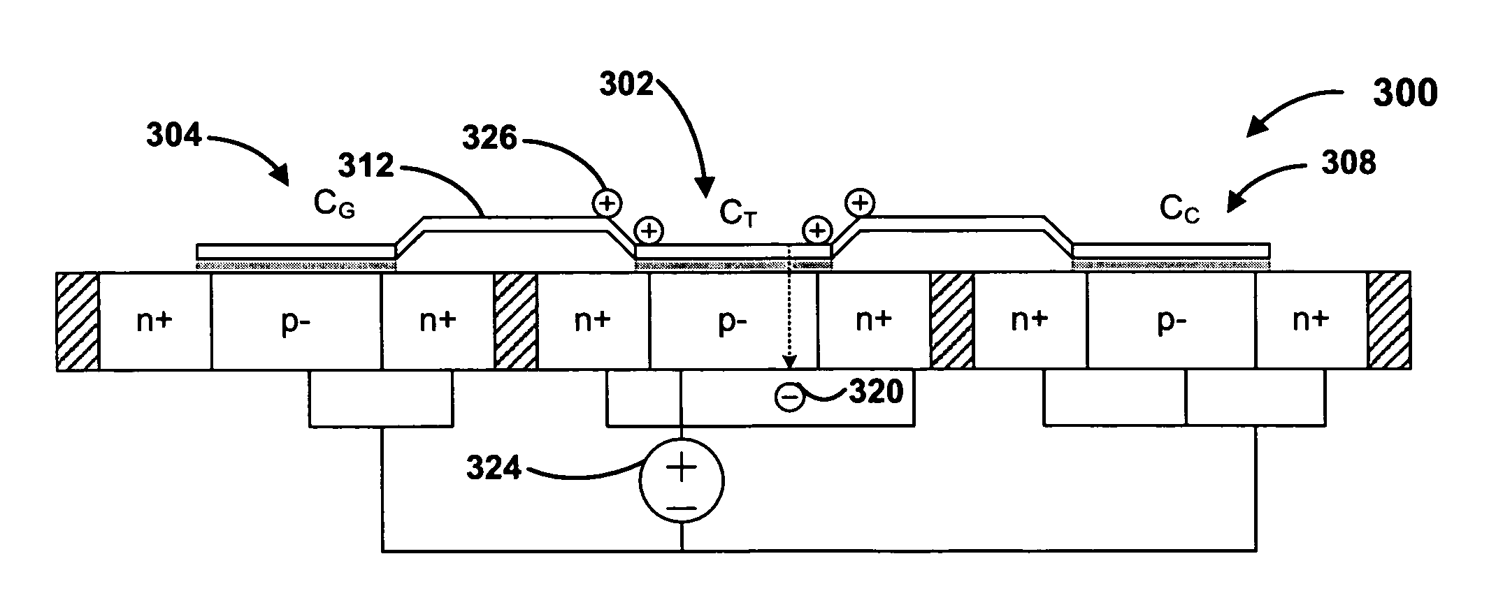 Single-poly EEPROM cell with lightly doped MOS capacitors