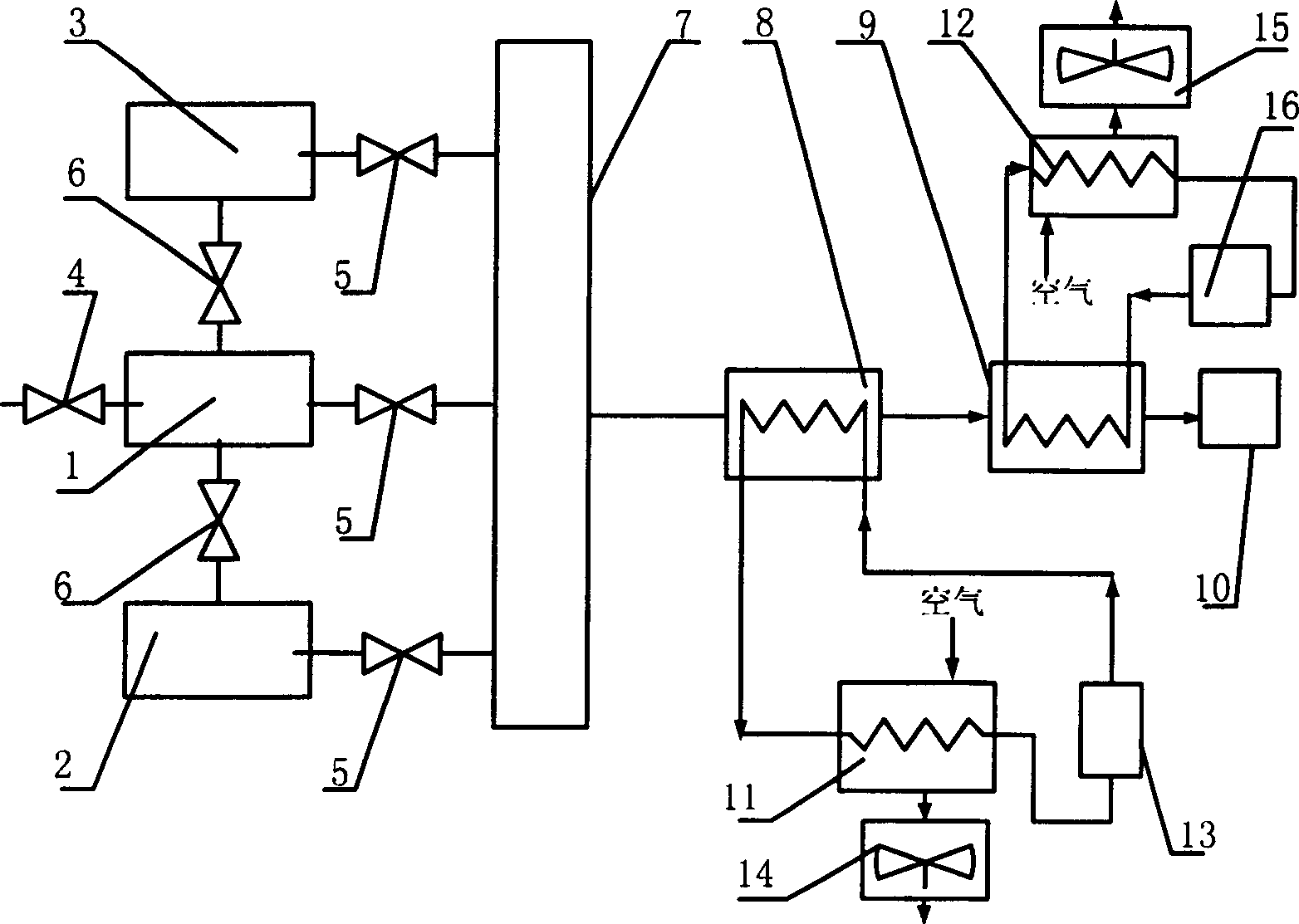 Liquid hydrogen fuel carrying and heat exchanging system of hydrogen fuel high speed airplane