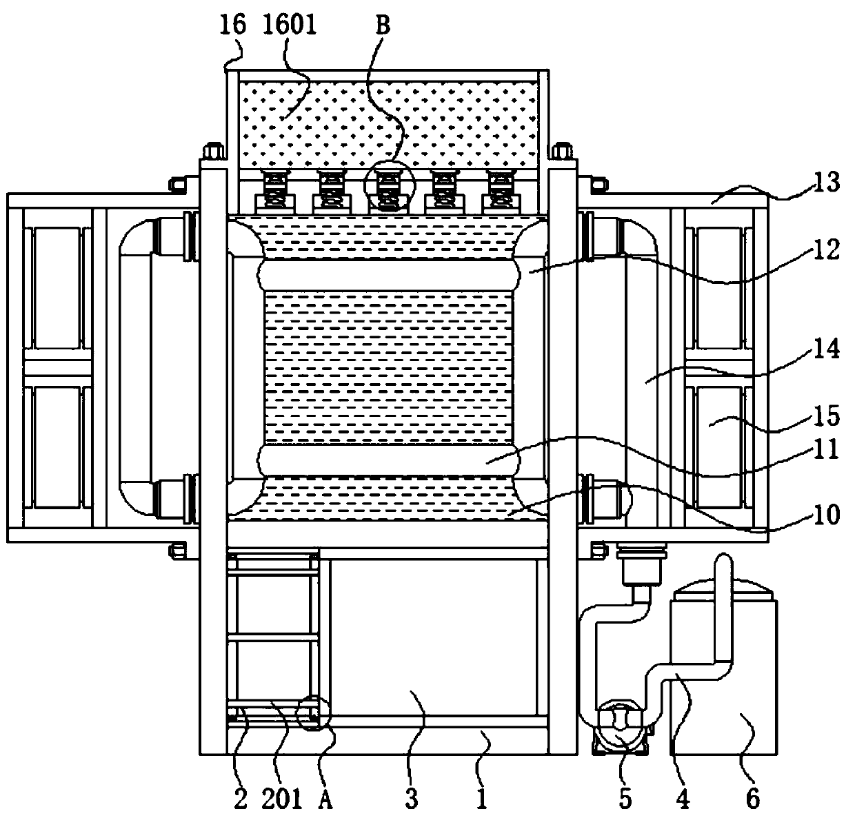 Oil duct dredging device for vegetable oil transformer