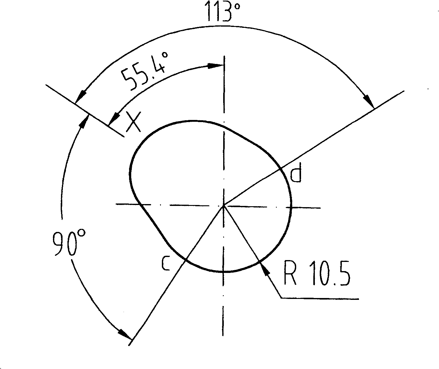 Cam of camshaft for motorcycle engine