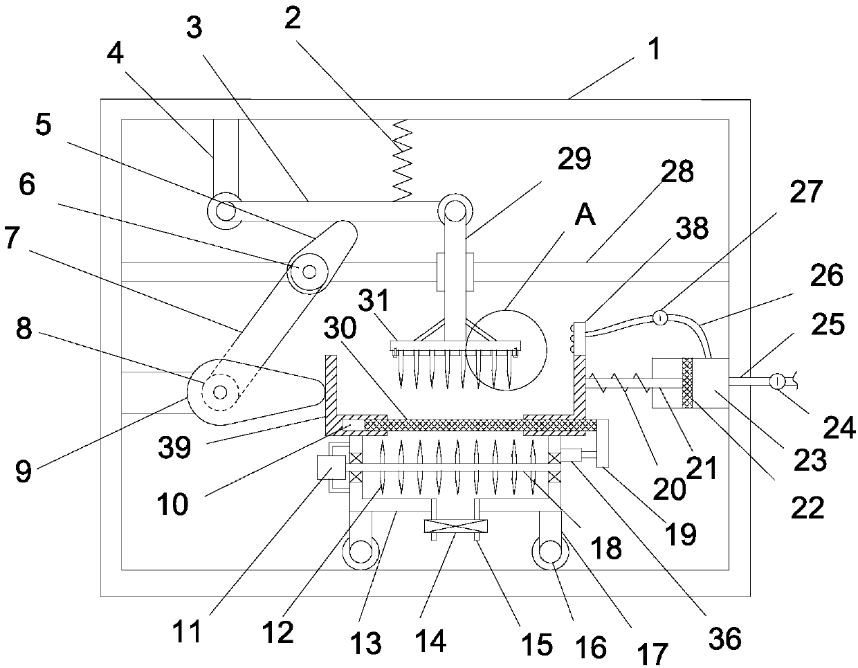 Straw crushing device for livestock breeding