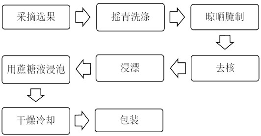 Processing method of plum seedless preserved fruit