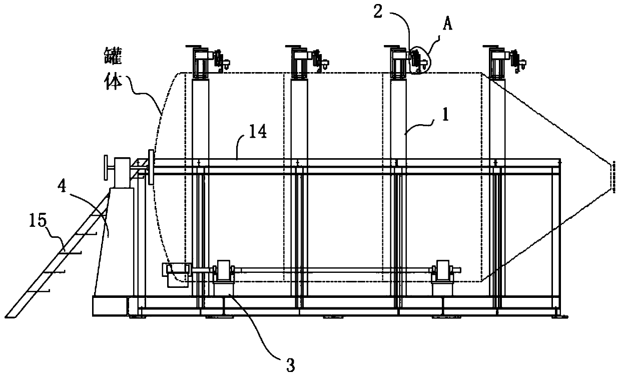 Automatic welding device for tank body