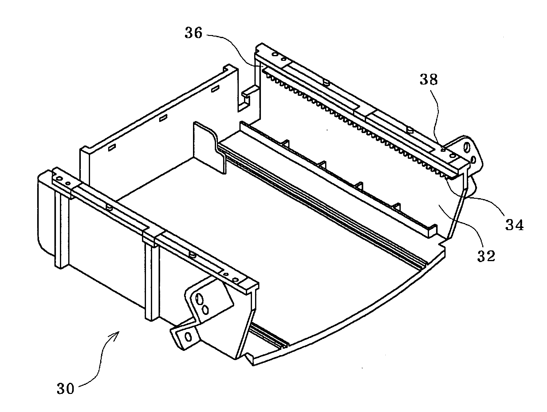 Guide structure for vehicular tray