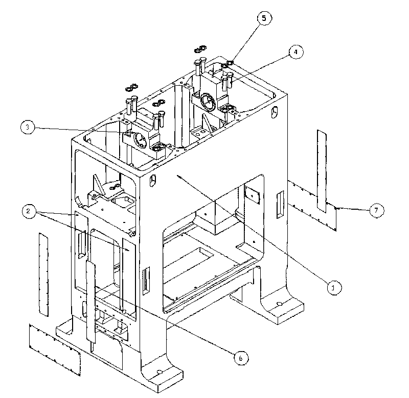 Closed type portal high-speed punch press stand