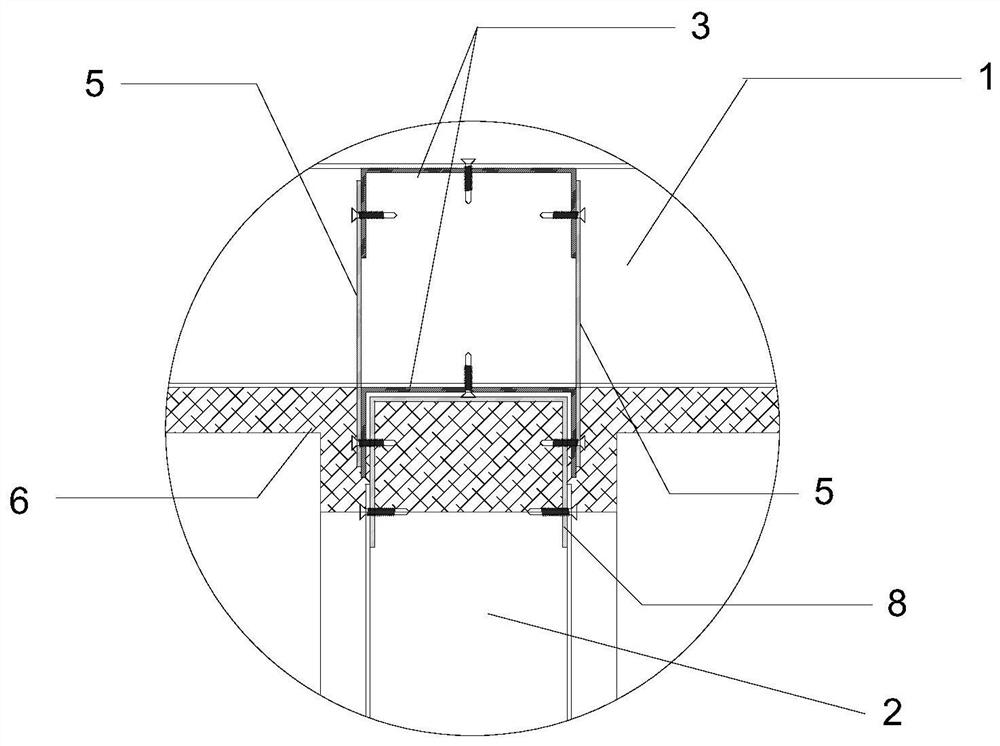 T-shaped connection structure and connection method of assembled vertical and horizontal composite wall panels