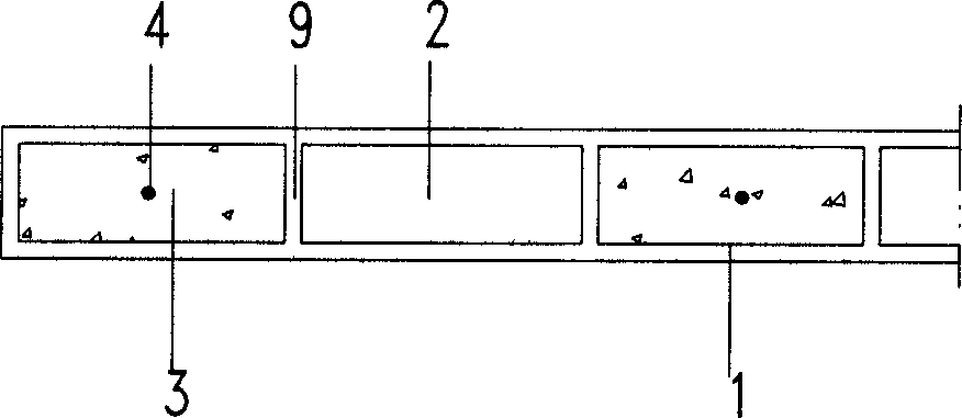 Plaster hollow large panel pouring concrete wall and manufacturing method thereof