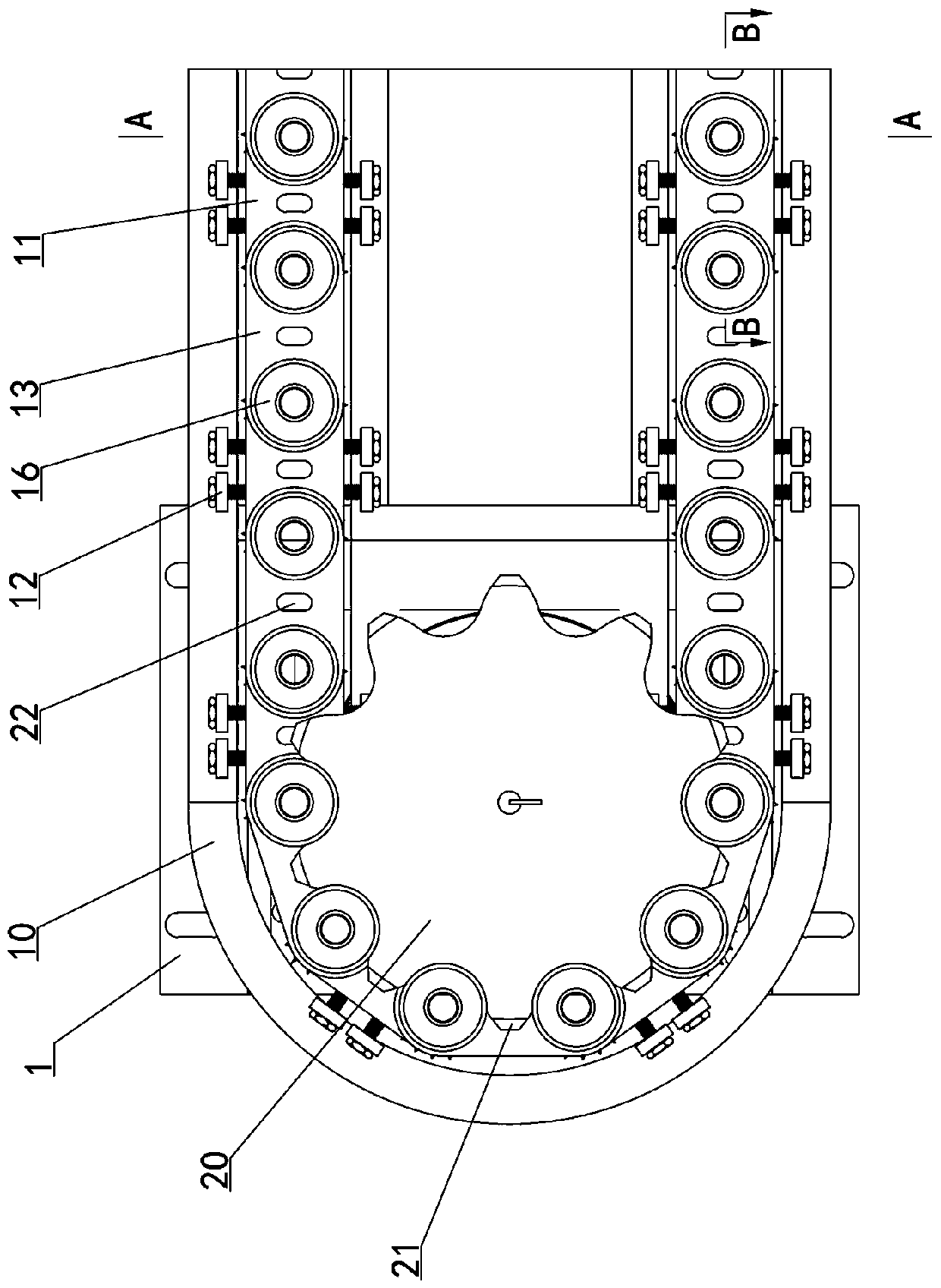 Pulling-plate-type bottle blank conveying mechanism of plastic bottle blowing machine