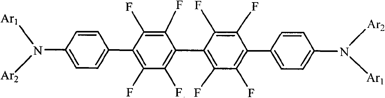 Triarylamine derivative with fluoro substituent and preparation method thereof