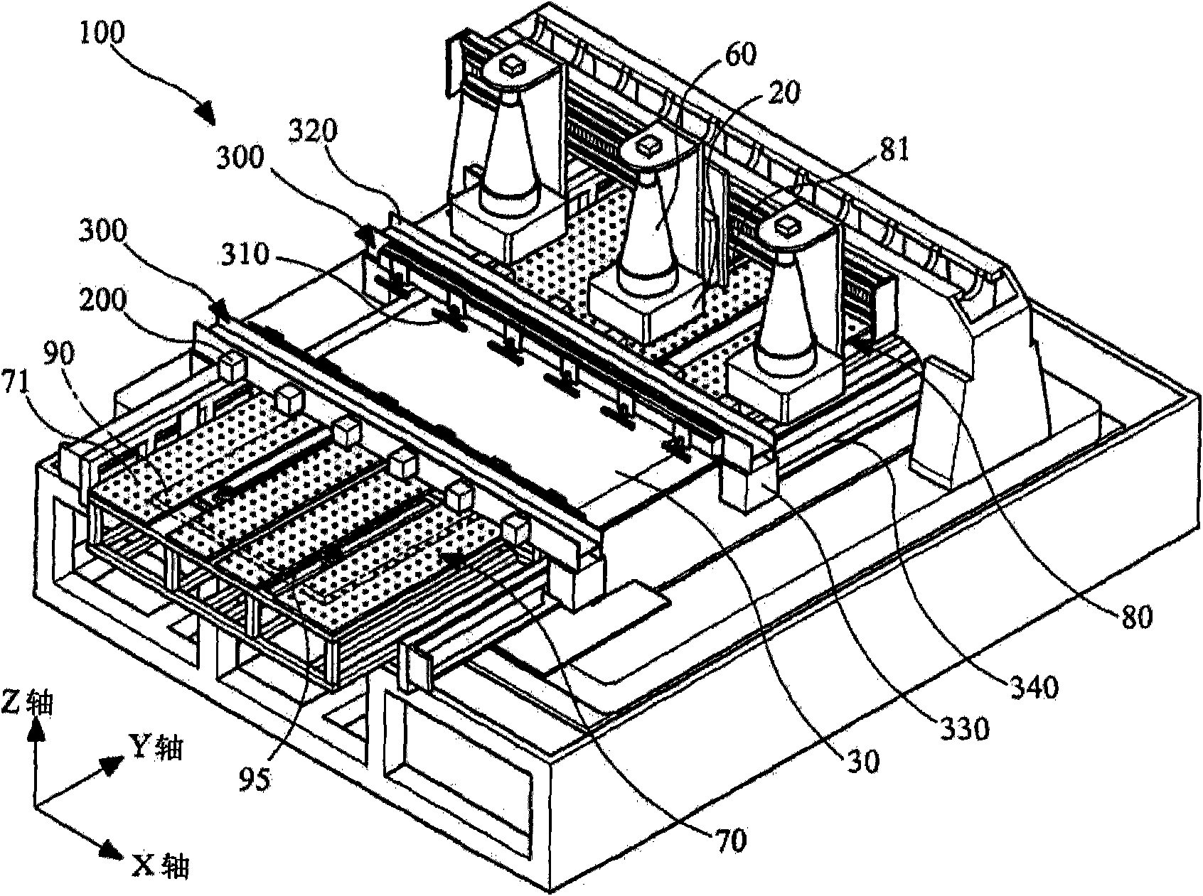 Apparatus for array test with cleaner units