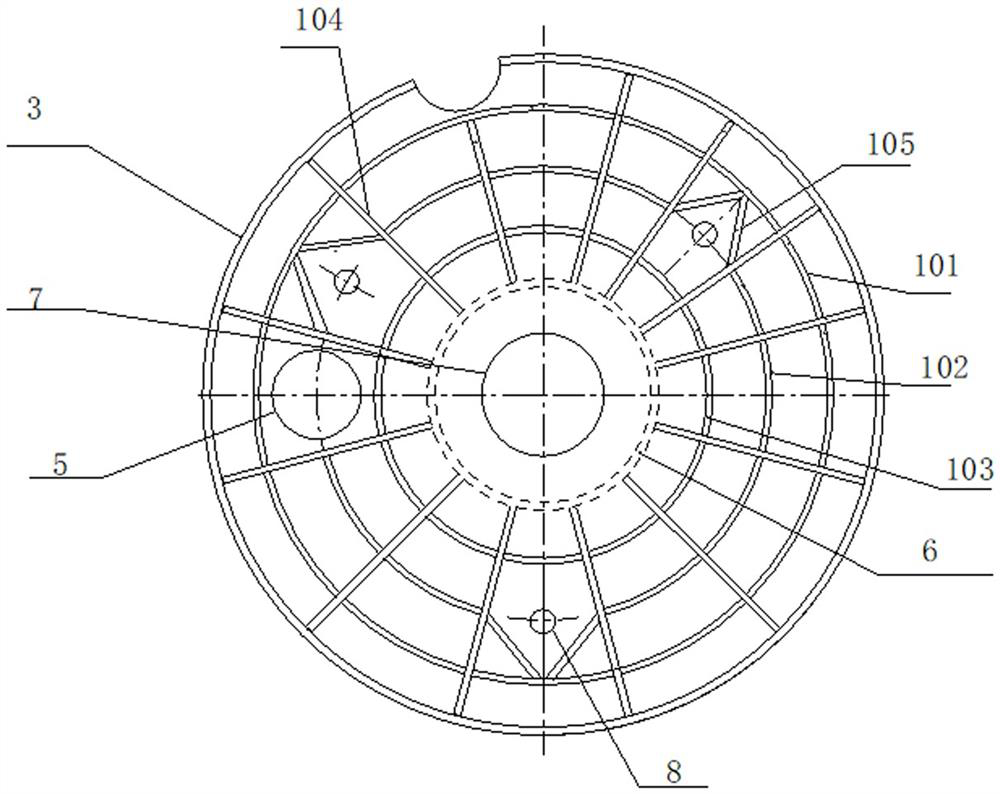 Net-shaped supporting type large cover for titanium sponge reduction distillation production