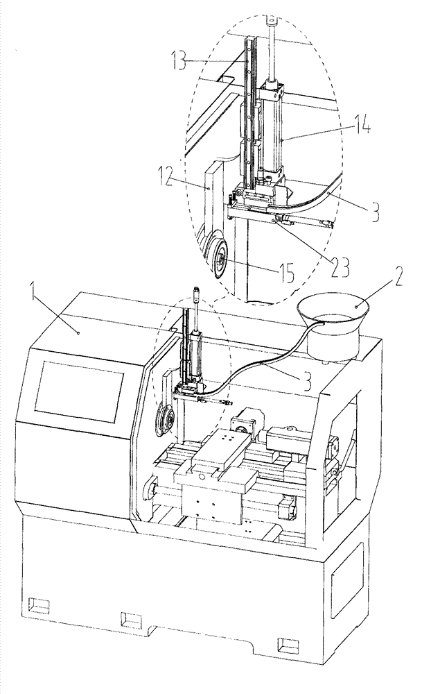 Direct-pushing-type numerically-controlled-lathe feeding-discharging assisting system