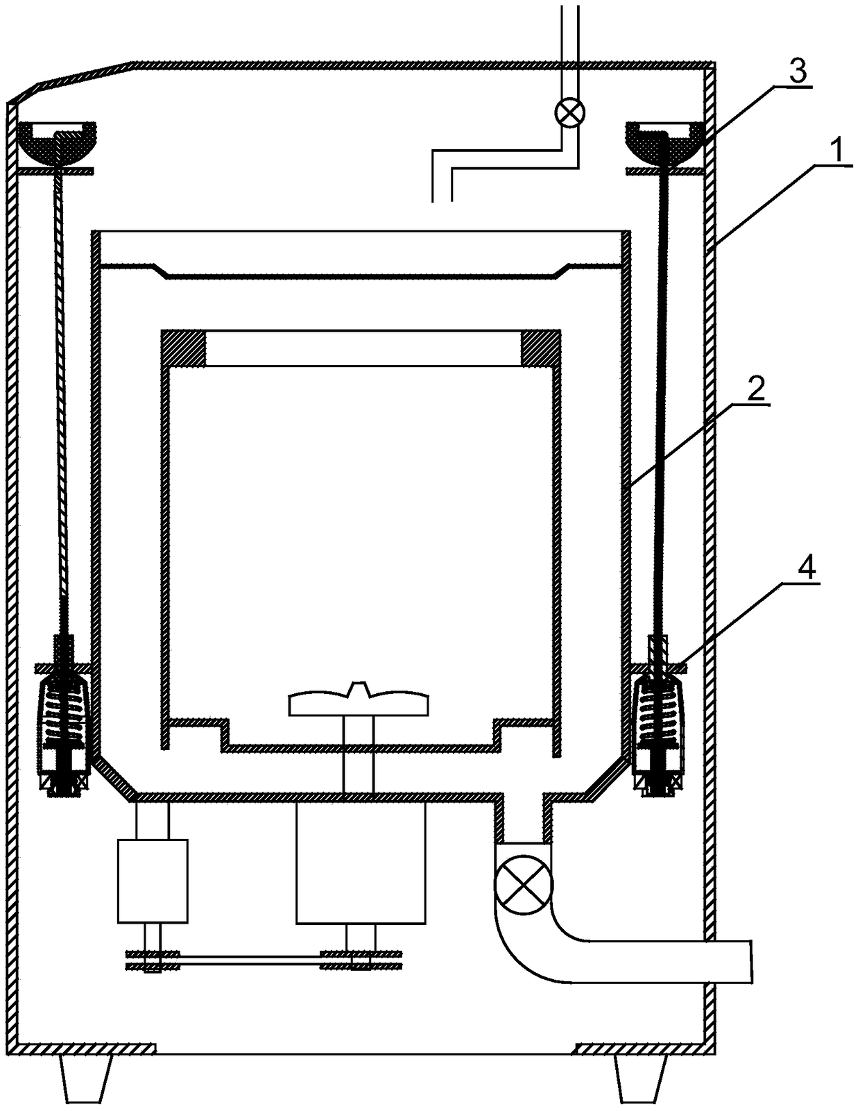 A sensing device for testing the weight of contents in washing tub of washing machine