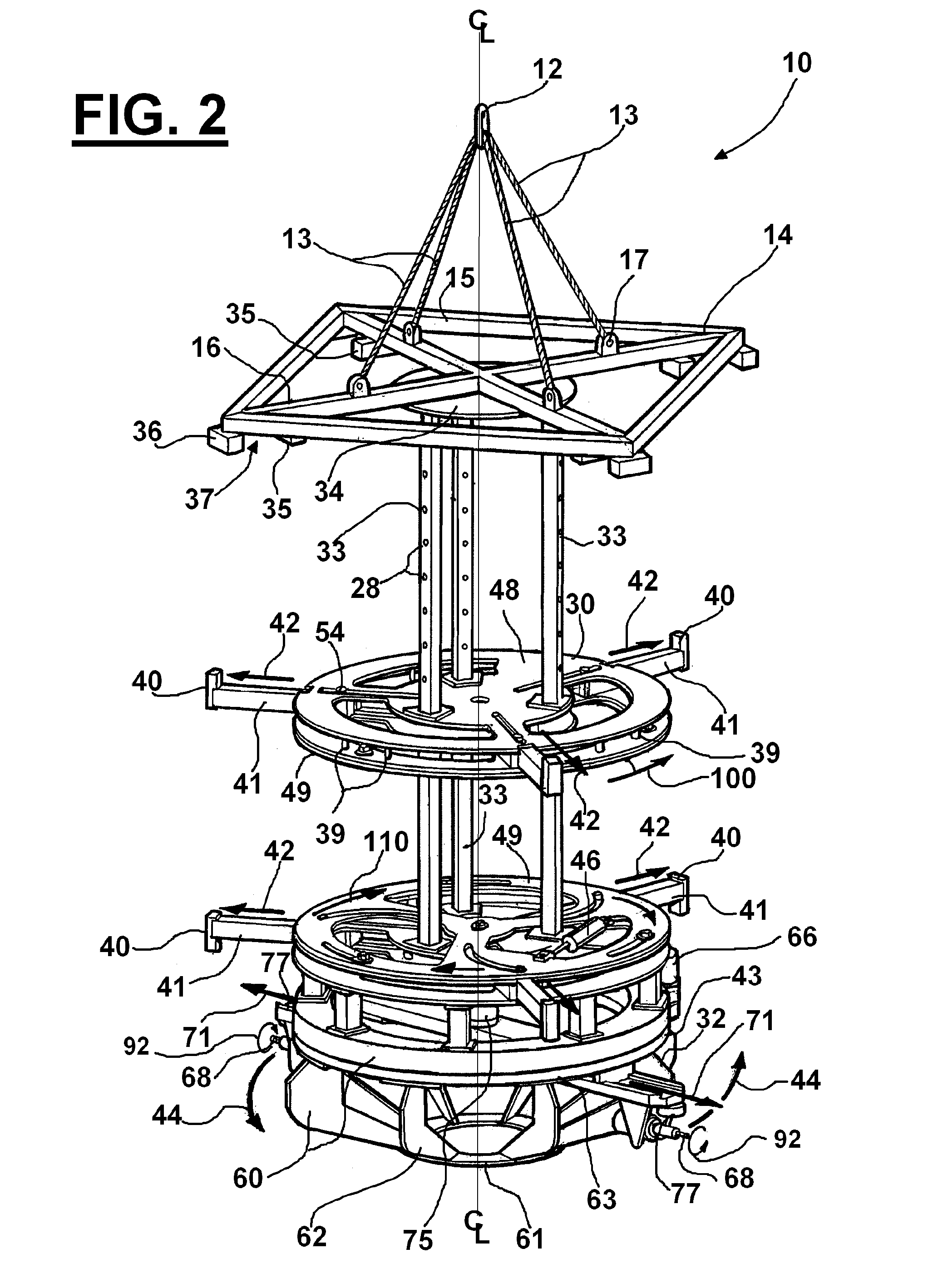 Internal jacket leg cutter and method