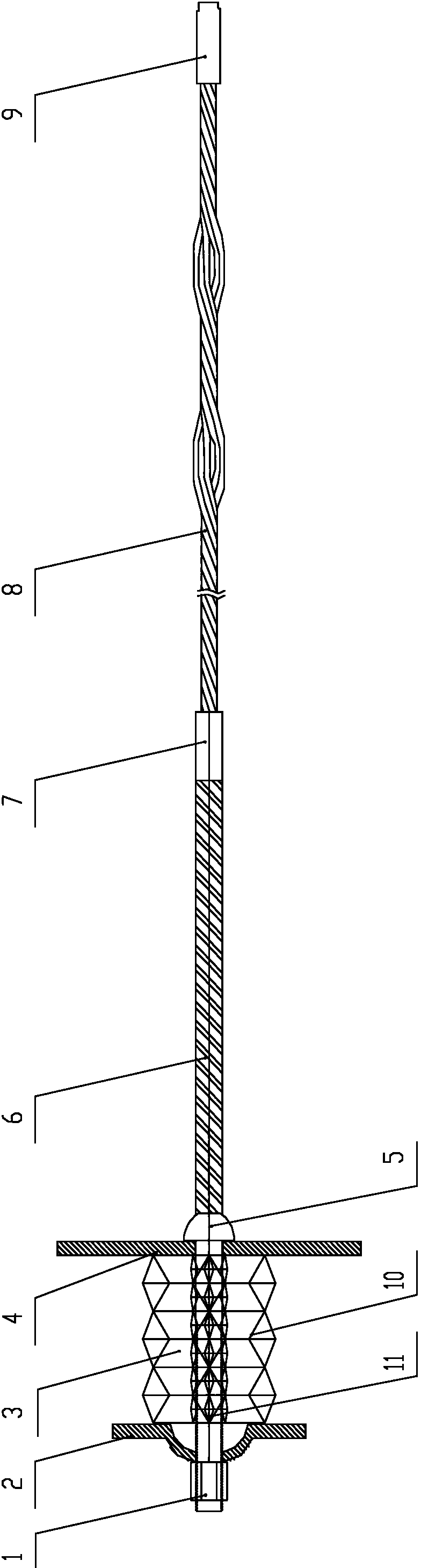 Abdicating buffer energy-absorbing shock-proof anchor rod cable for coal mine