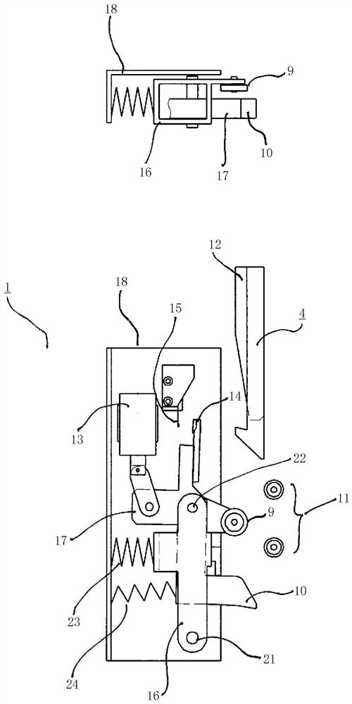 Locking device for lift doors