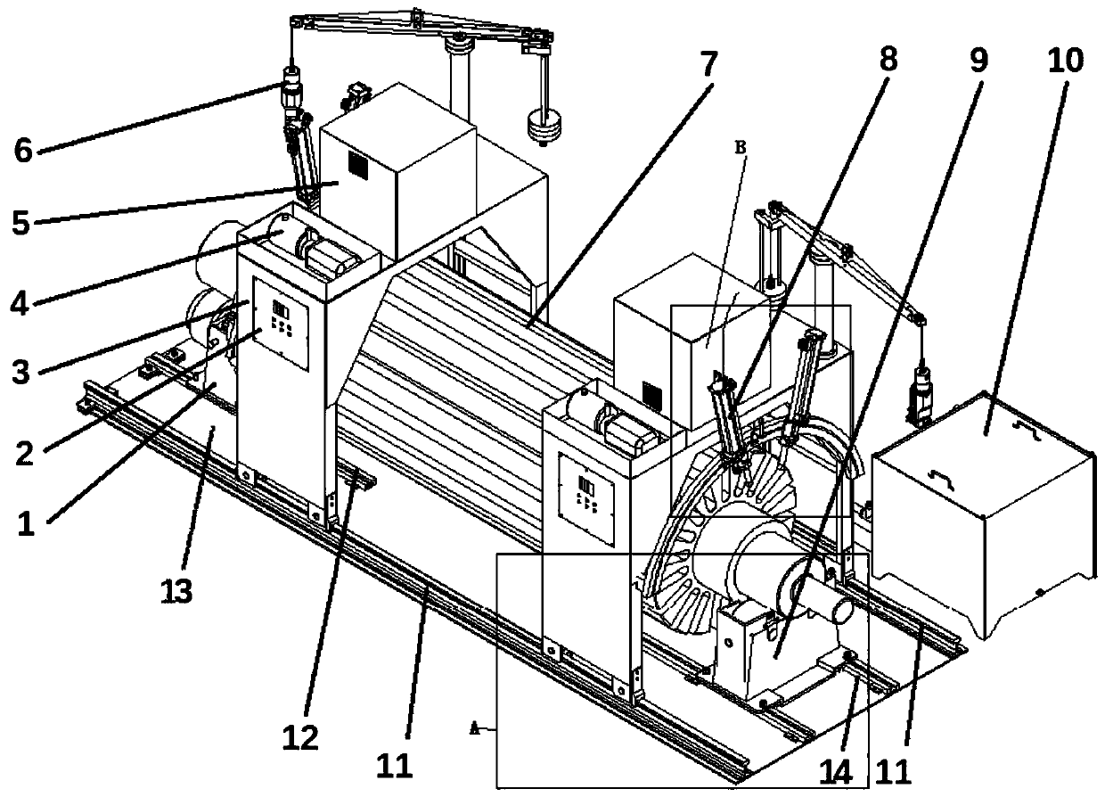 Resistance butt welding machine for welding rotor coils of steam turbine generator set