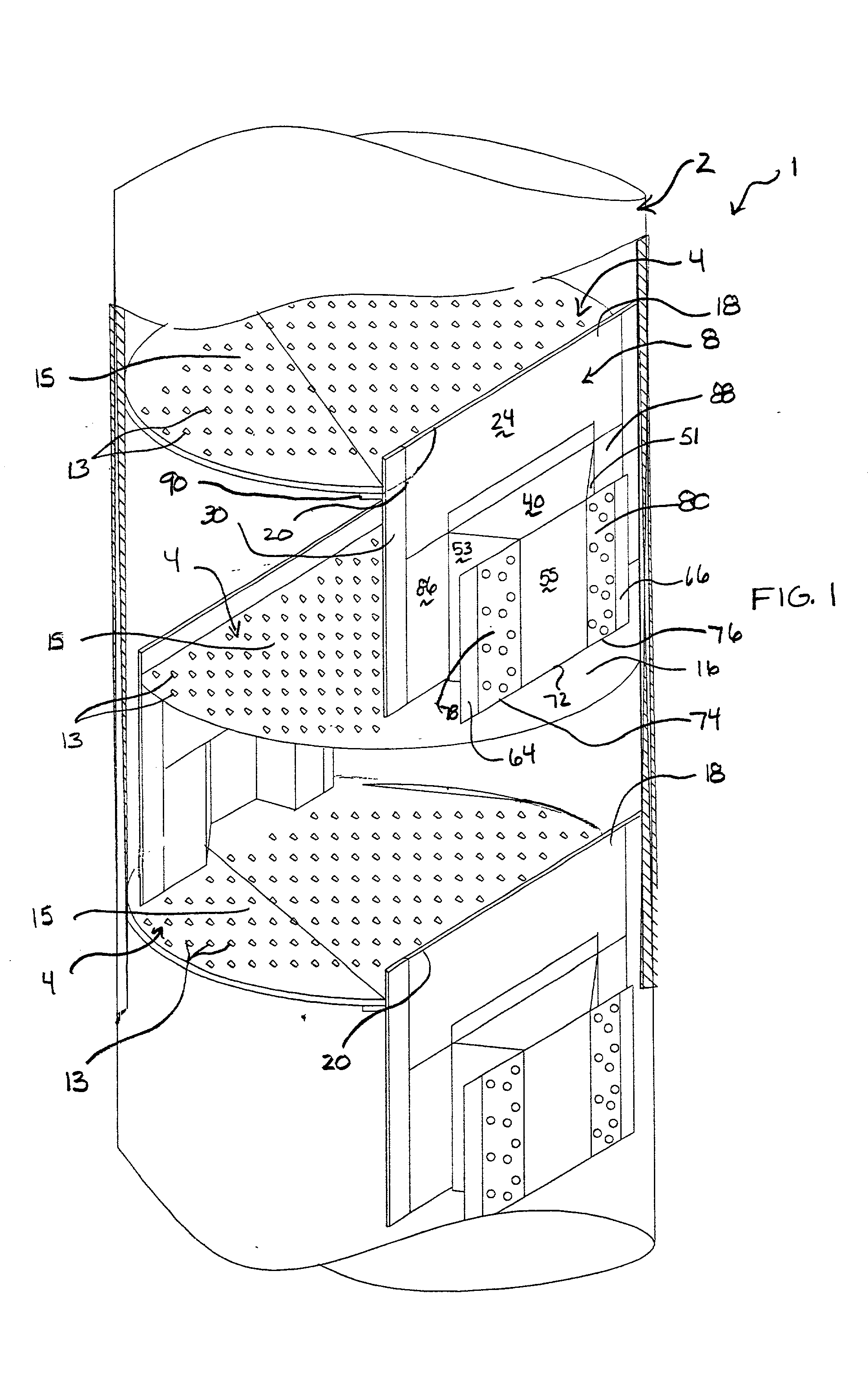 Stepped downcomer apparatus and vapor-liquid contact apparatus with same