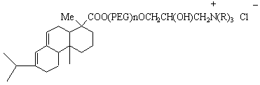 Abietate alcohol ether type quaternary ammonium salt surface active agent and preparation method thereof