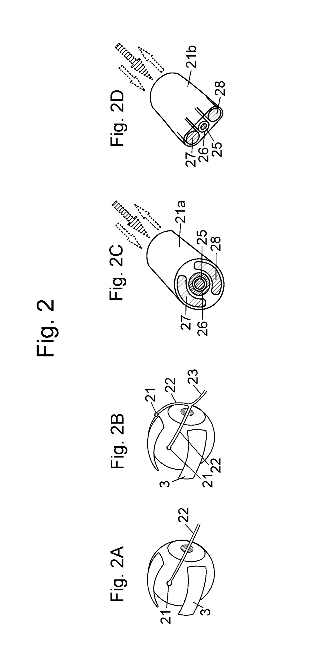 A device for a medical treatment of a sclera