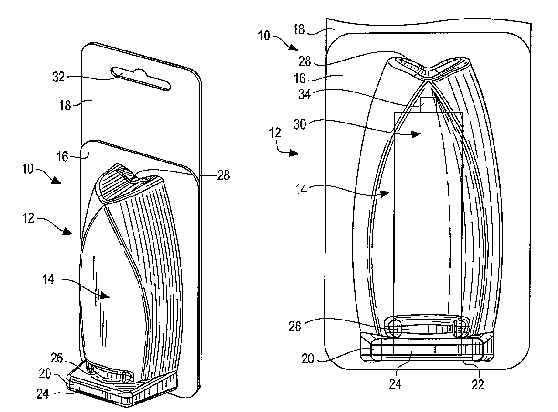 Shaped packaging for a refill