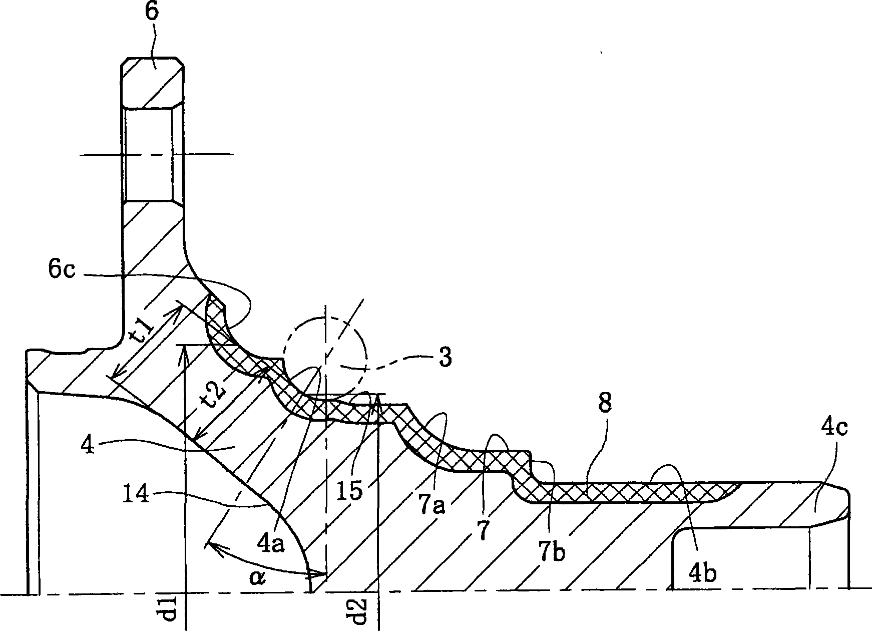 Bearing device for wheel