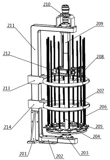 An automatic rod feeding device for a rock bolter used in coal mines