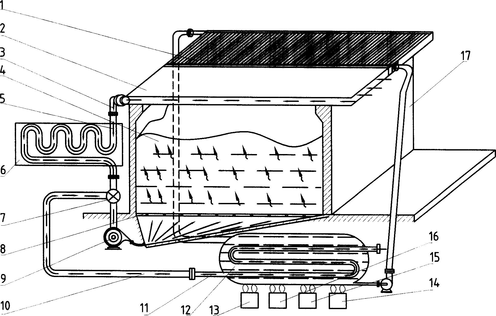 Additional energy drying device of solar energy drying apparatus