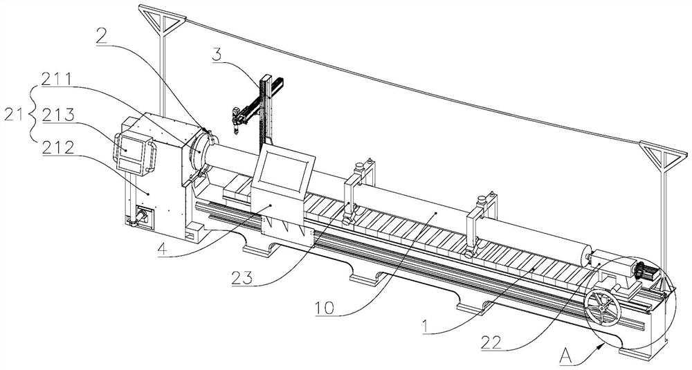 Workbench for shaft processing and laser processing system based on workbench