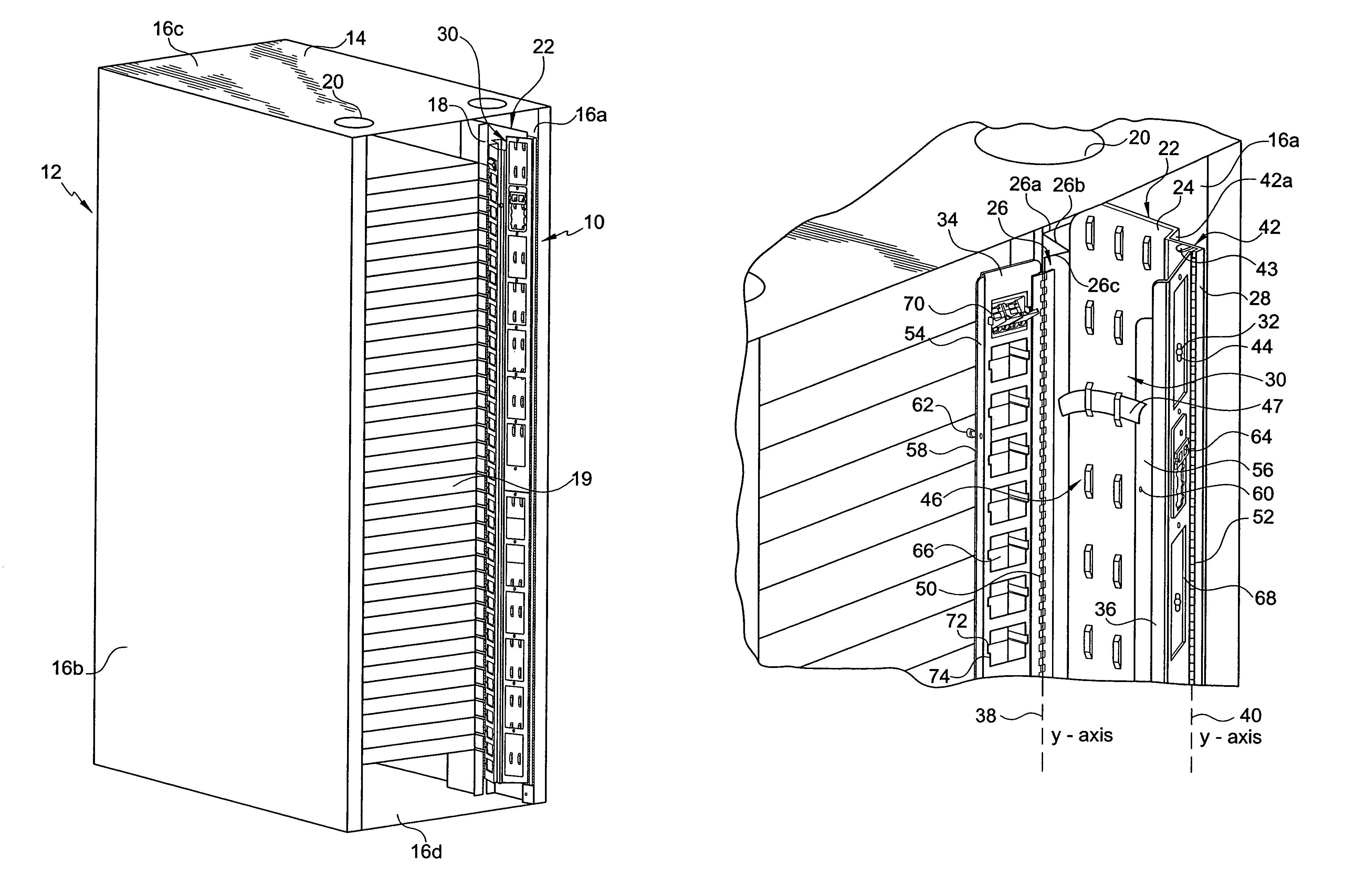 Cable management system with patch panel